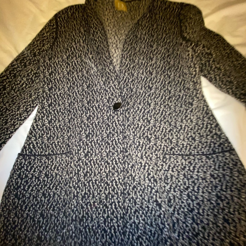 Damask Black and White Patterned Blazer size s